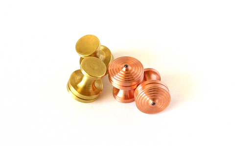 Brass and Copper Cuff Link Tops - Brass and Copper - Butterfield Machine