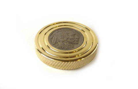The FlatTop Brass Buffalo EDC Spinning Top - Butterfield Machine