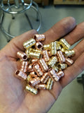 Brass and copper grooved lanyard bead - Butterfield Machine