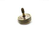 Machined brass and copper spinning top