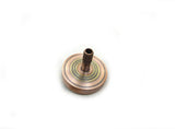 Machined brass and copper spinning top