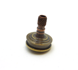 Machined copper and brass spinning top