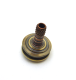Machined copper and brass spinning top