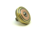 Machined copper and brass spinning top