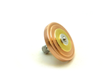 Machined copper and brass spinning top
